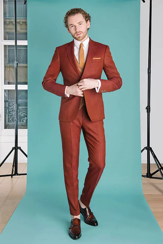 Costume mariage homme terracotta