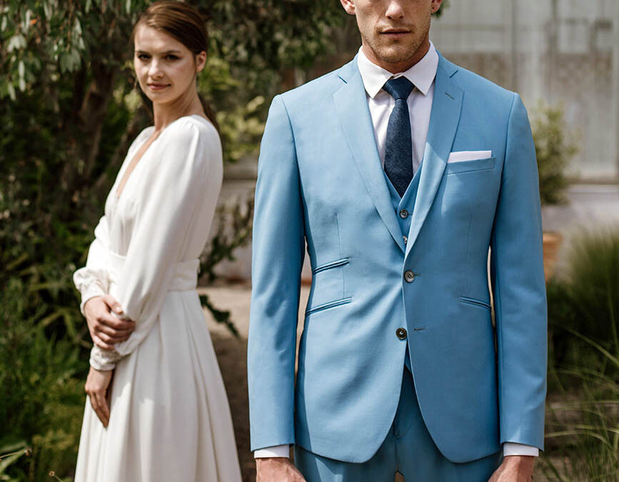 Catane – Costume mariage sur mesure Bleu Ciel