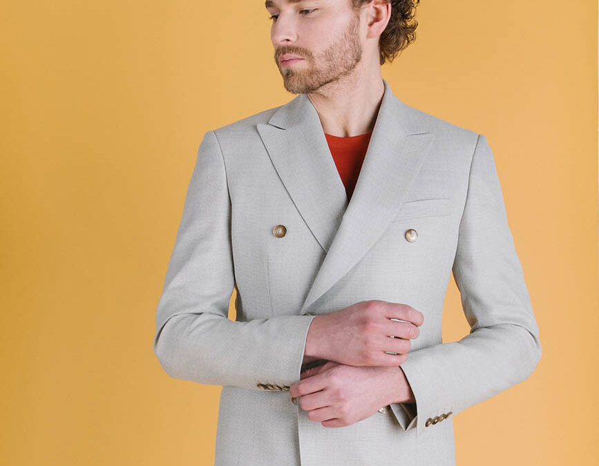 Jasper – Costume mariage croisé beige