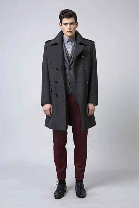 Manteau sur mesure croisé, inspiration caban