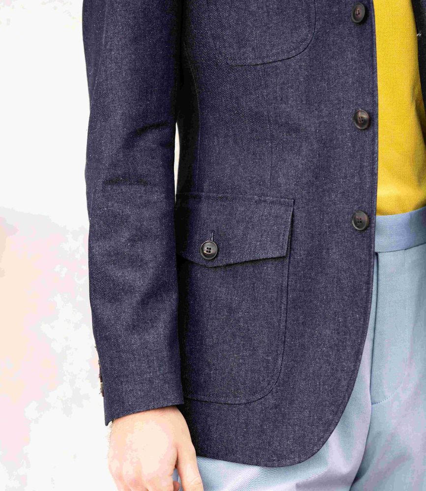 Douglas, veste saharienne denim samson sur mesure