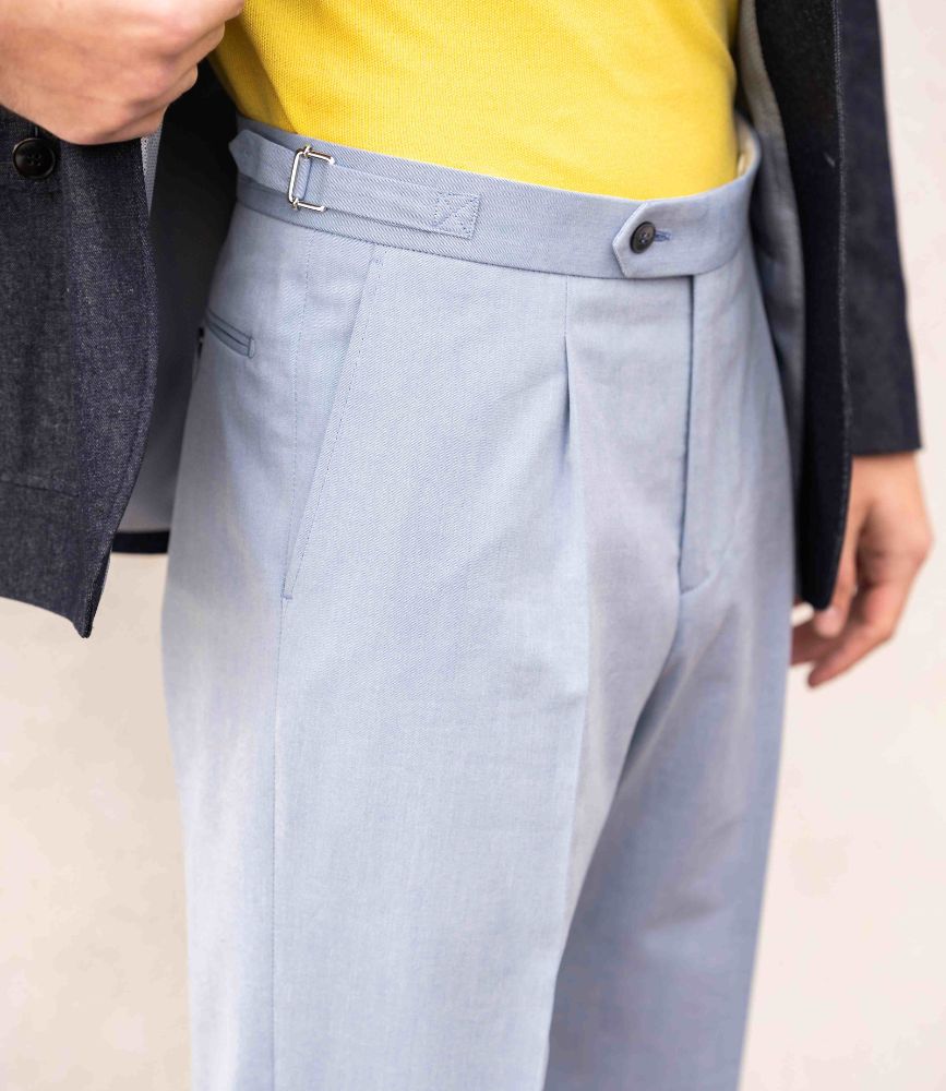 Douglas, veste saharienne denim samson sur mesure
